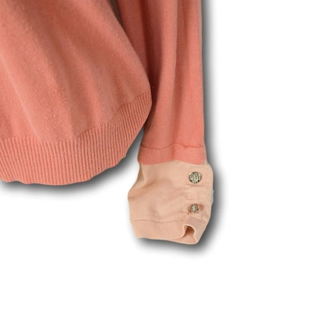 SAKARA Womens XXL Double Layer Look Peach Sweater Contrast Cuff Rayon Nylon Orange Size 2X - Image 3