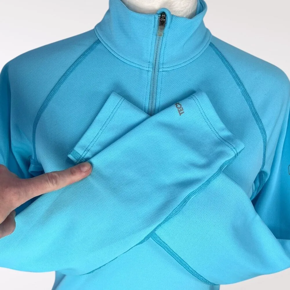 Eastern Mountain Sports Quarter Zip Pullover Aqua Blue Long Sleeve Top Small - Image 8