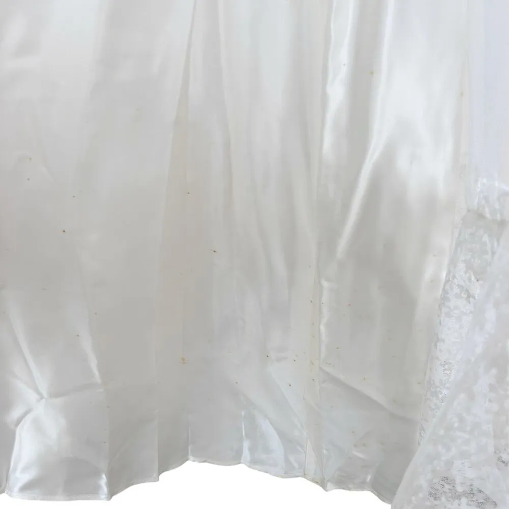 Vintage Lace Long Sleeve Peasant Prairie Wedding Dress Sz S White - Image 14