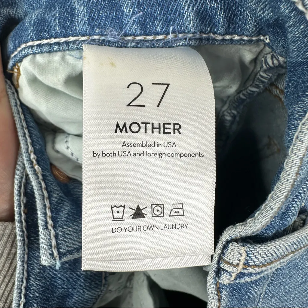 MOTHER Superior Jeans The Hustler Ankle Fray in Crashing Hard Womens 27 Blue - Image 10