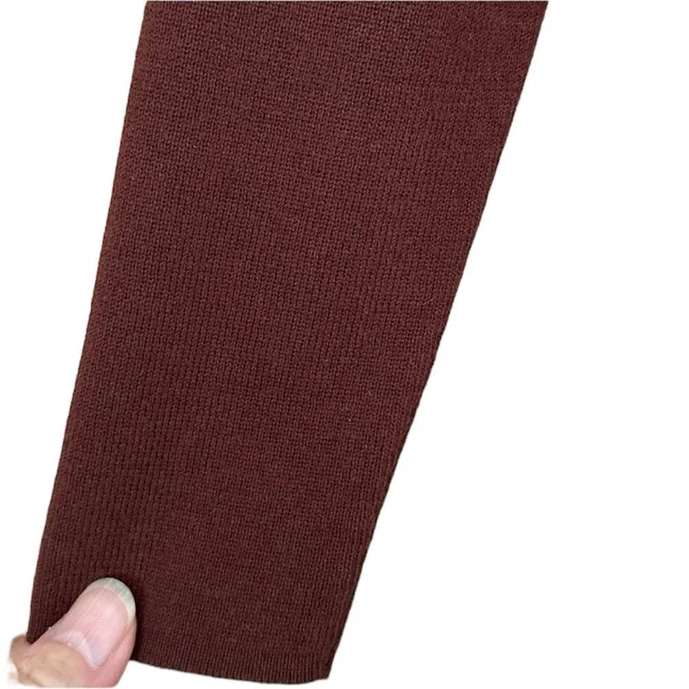 Peruvian Connection Soft Brown 100% Pima Cotton LS Maxi Dress Made in Peru - Image 6