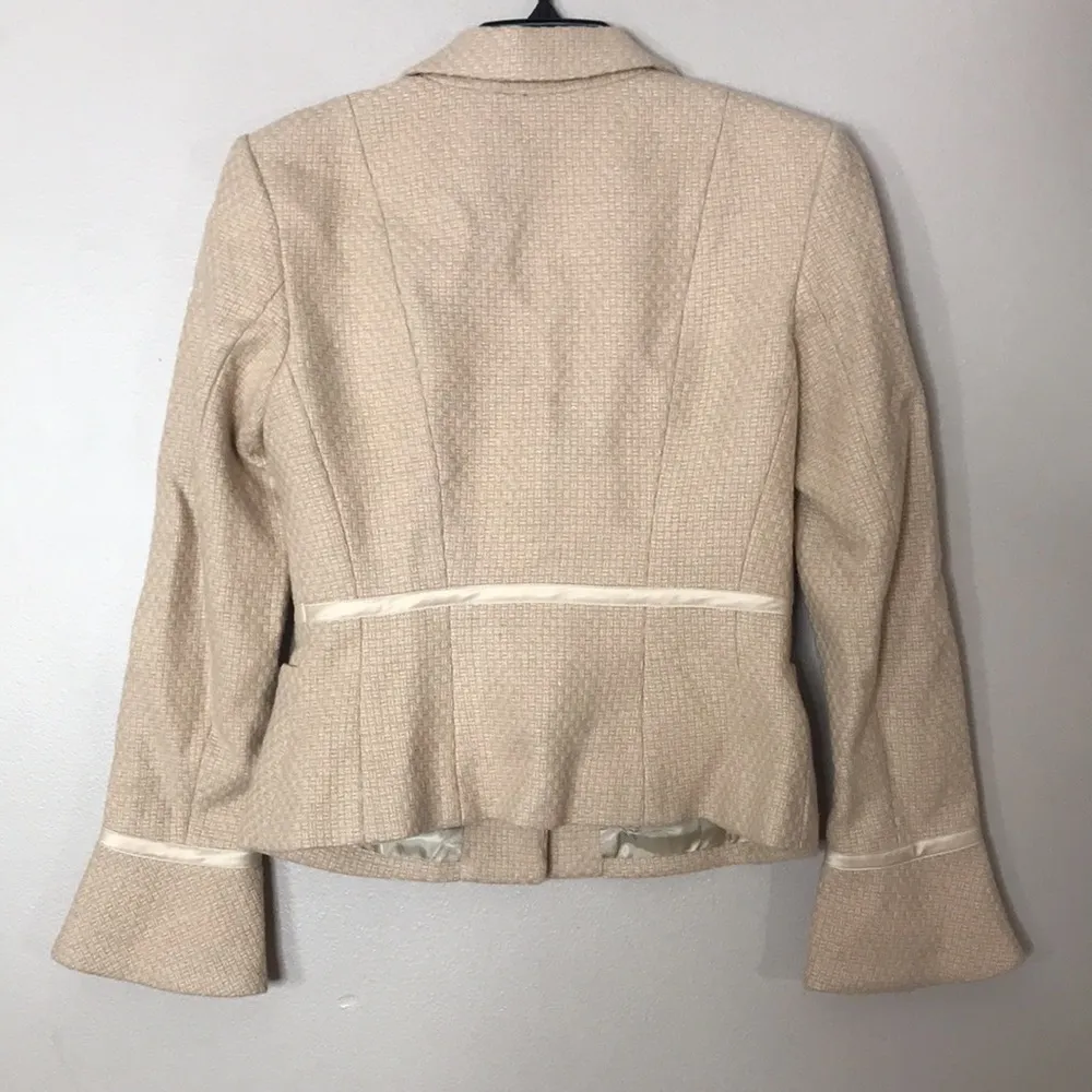 Vintage cache wool blend button up tweed style blazer size 4 - Image 9