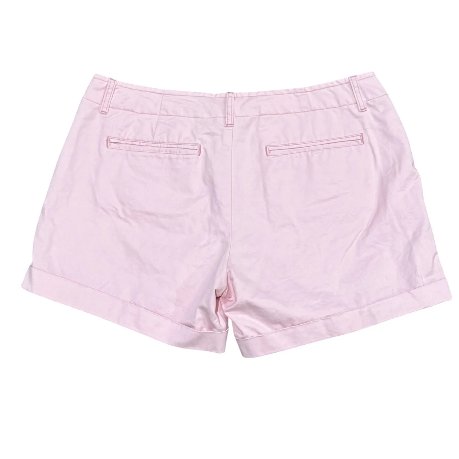 VTG Y2K Polo Jeans Co Ralph Lauren Pink Chino Cuffed Womens Shorts Size 12 - Image 6