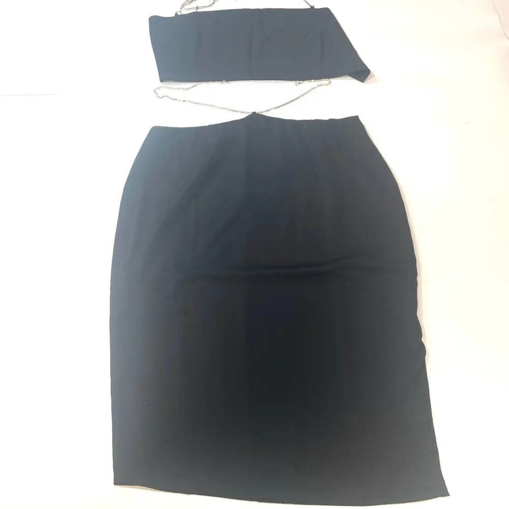Superdown Ruth Diamond Chain Skirt Set in Black XL - Image 4