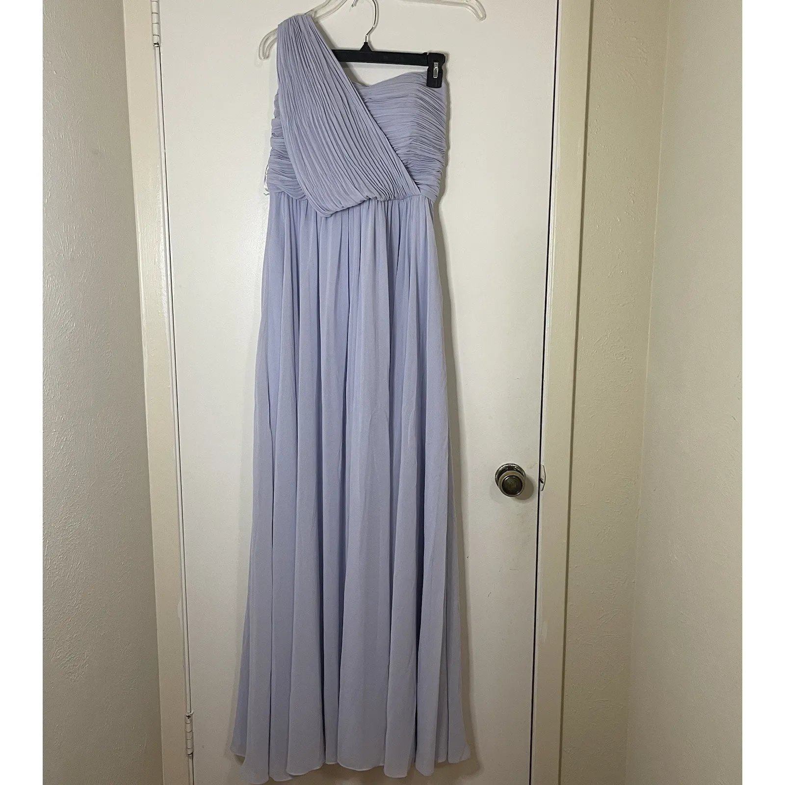 Ted Baker FINELLA One shoulder maxi bridesmaid dress chiffon light blue gown 2 - Image 2