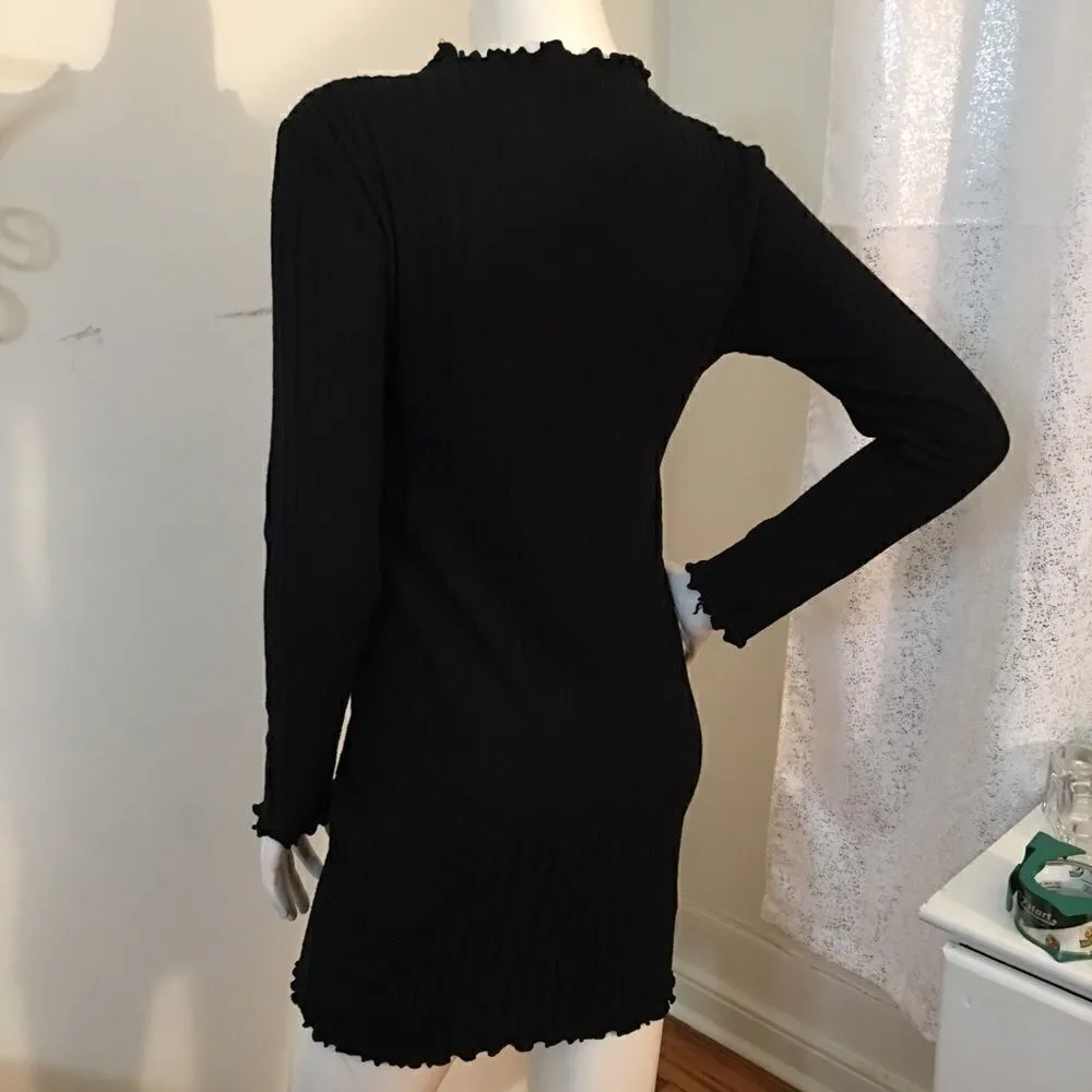 Heart & Hips thick ribbed mini ruffle border dress Black Size L - Image 8