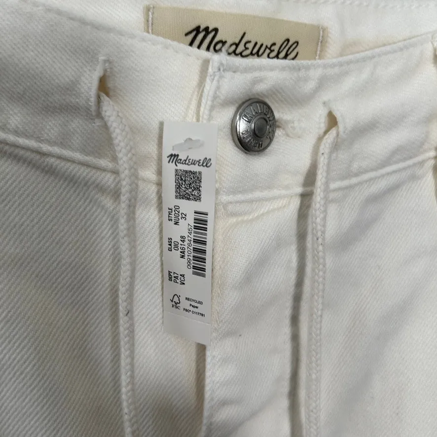 NEW Madewell Low-Slung Baggy Jean Airy Denim Edition Vintage Canvas Cream Sz 32 - Image 7