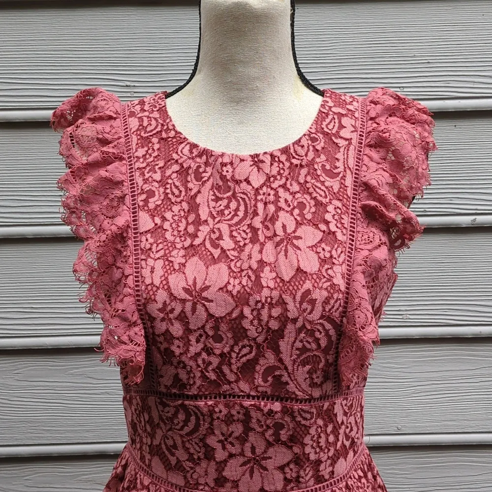 Adelyn Rae Lace Alisa Fit & Flare Sleeveless Dress with Cutout Back - Image 3