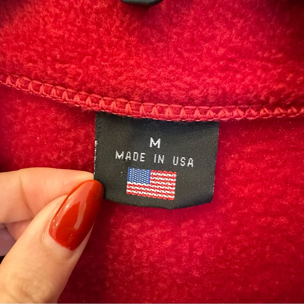 Arkansas Razorbacks Full Zip Fleece Jacket Red Size M - Image 4