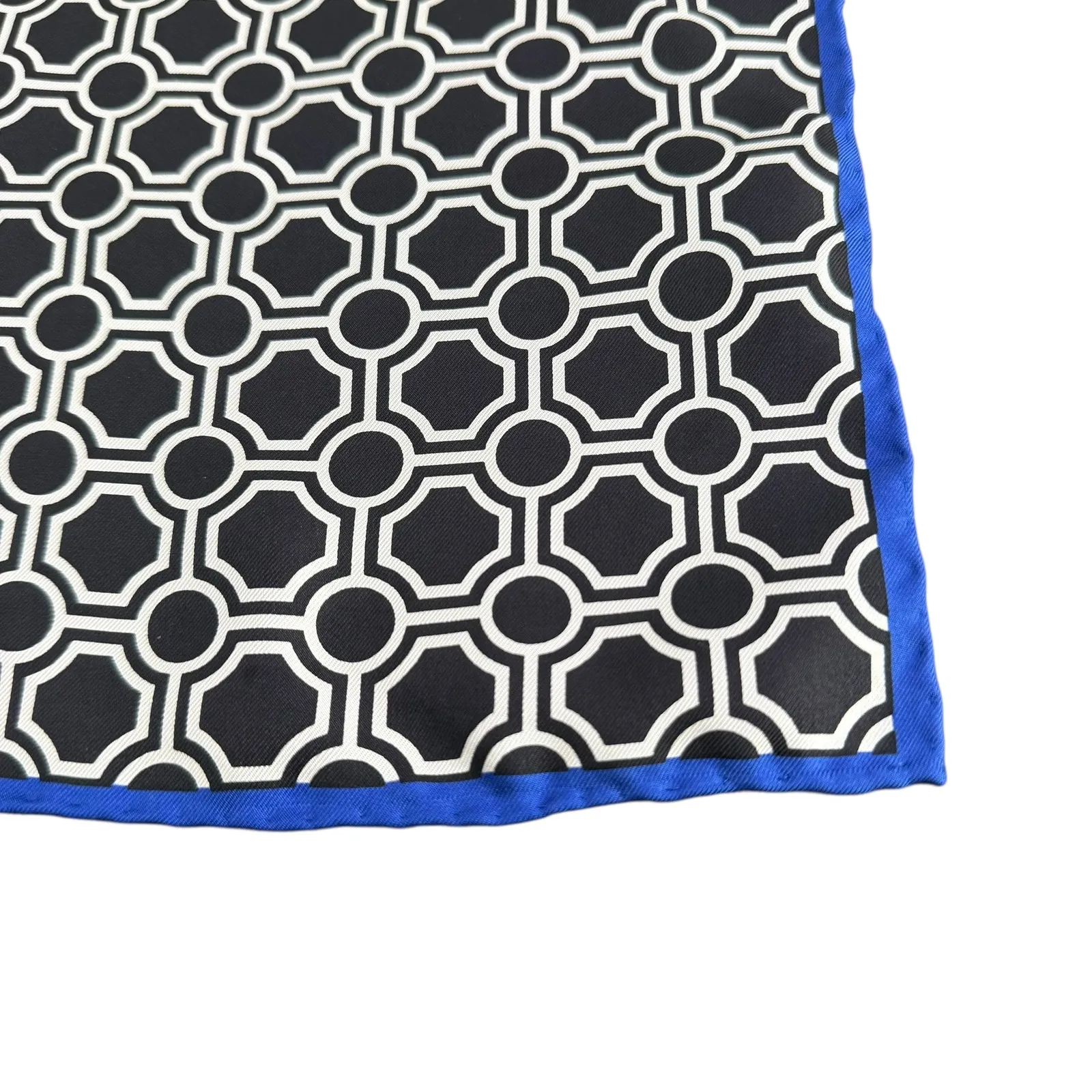 Barbara Blank Hand Rolled Scarf Womens Black Square Silk Bandana Neck Hair Tie‎ - Image 7