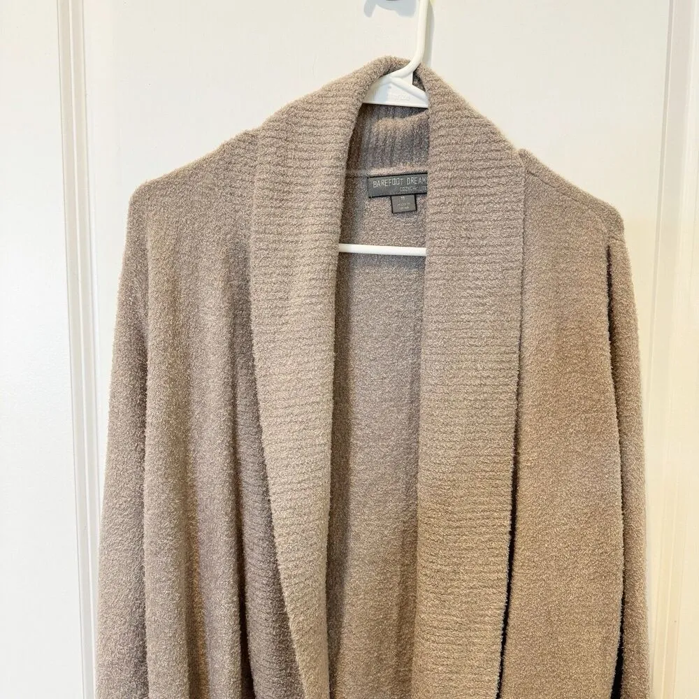 Barefoot Dreams CozyChic Light Circle Lounge Cardigan Open Front Beige Women’s M - Image 2