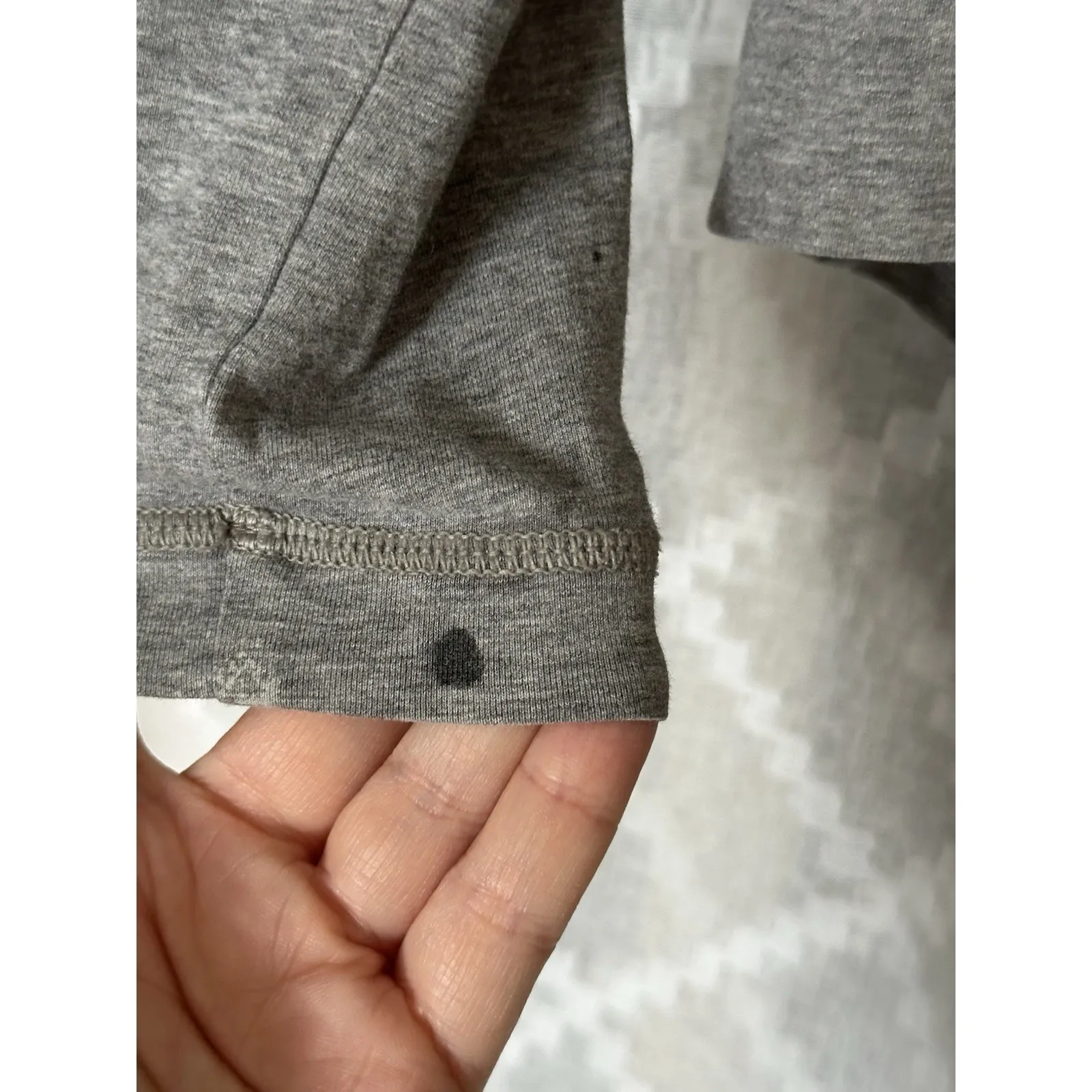 Lululemon Women Long Sleeve Top Small Athletic Gray Curved Hem Thick Scoop Neck - Image 5