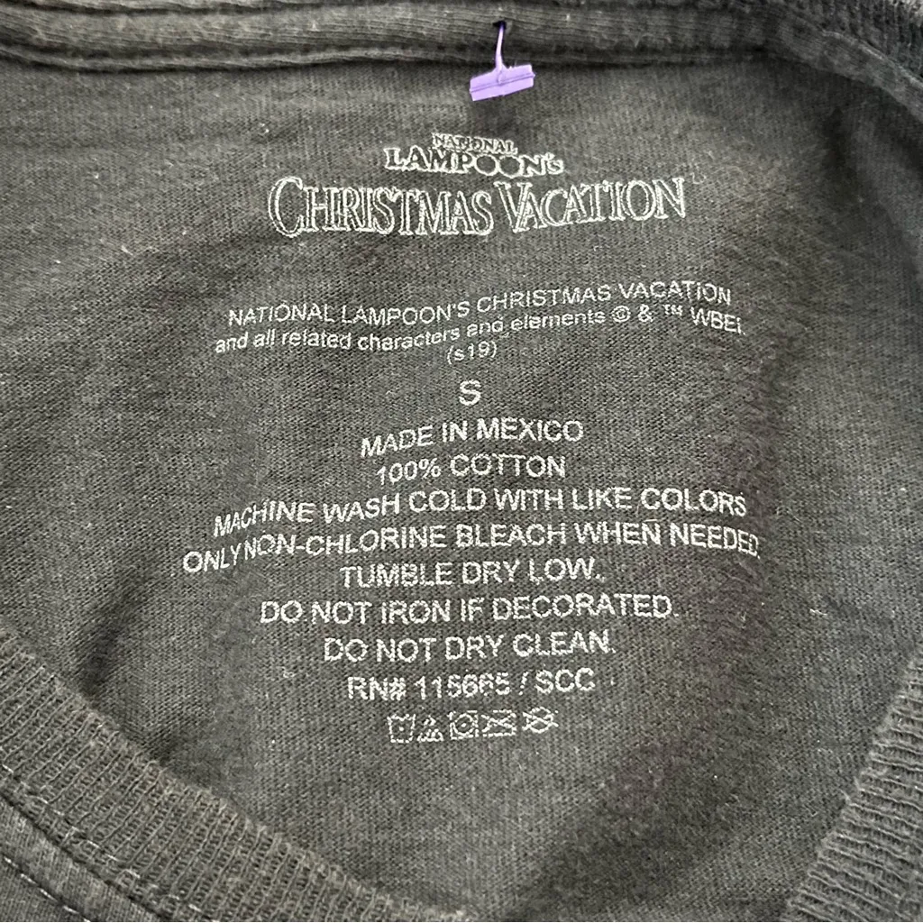 National Lampoon’s Christmas Vacation Tee Clark Griswold Graphic Black S - Image 3