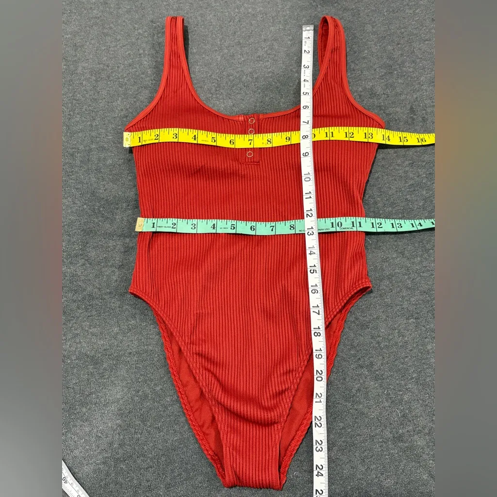 Hollister Terracota Ribbed Swimsuit Size XS - Image 3