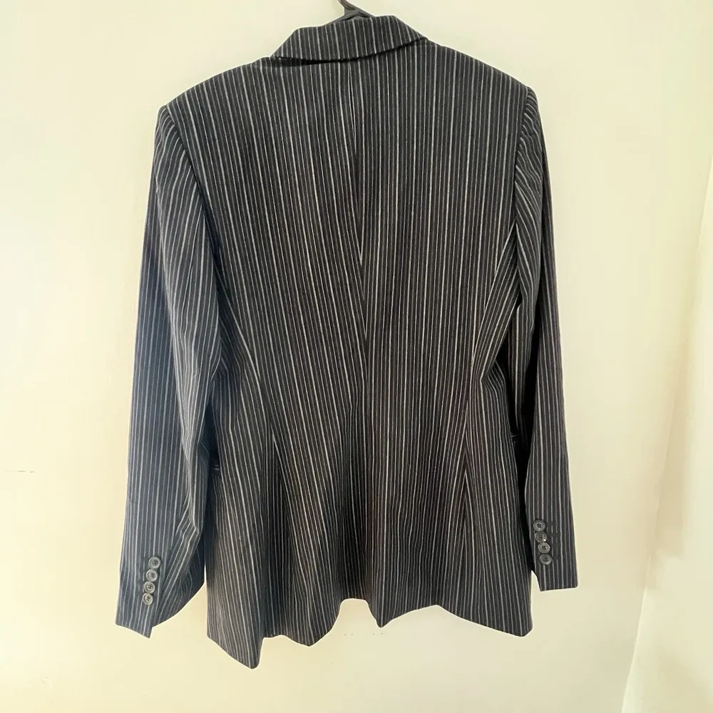 Piazza Sempione Italy Womens Wool Pinstripe Suit Jacket Blazer IT 44 / US 8 - Image 2
