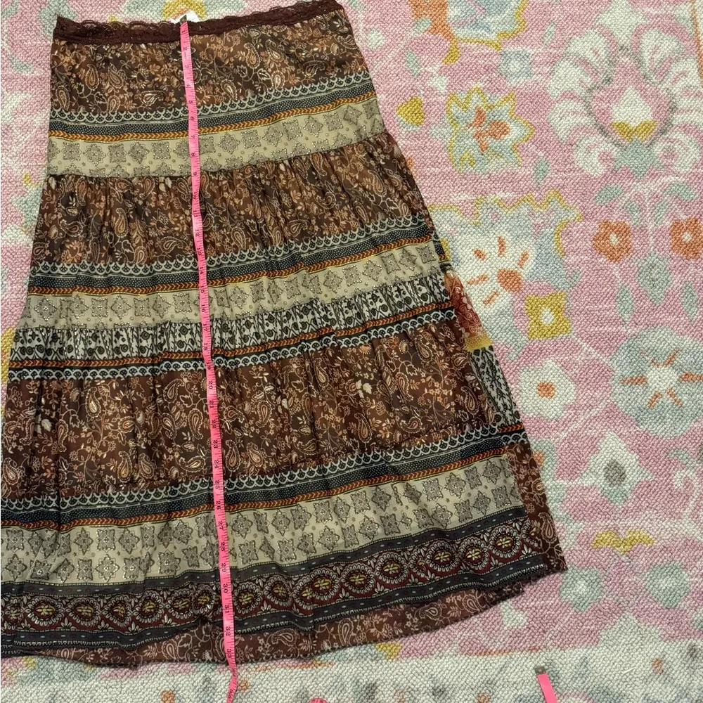 vintage heart soul brown flowy skirt measurements added Size M - Image 7