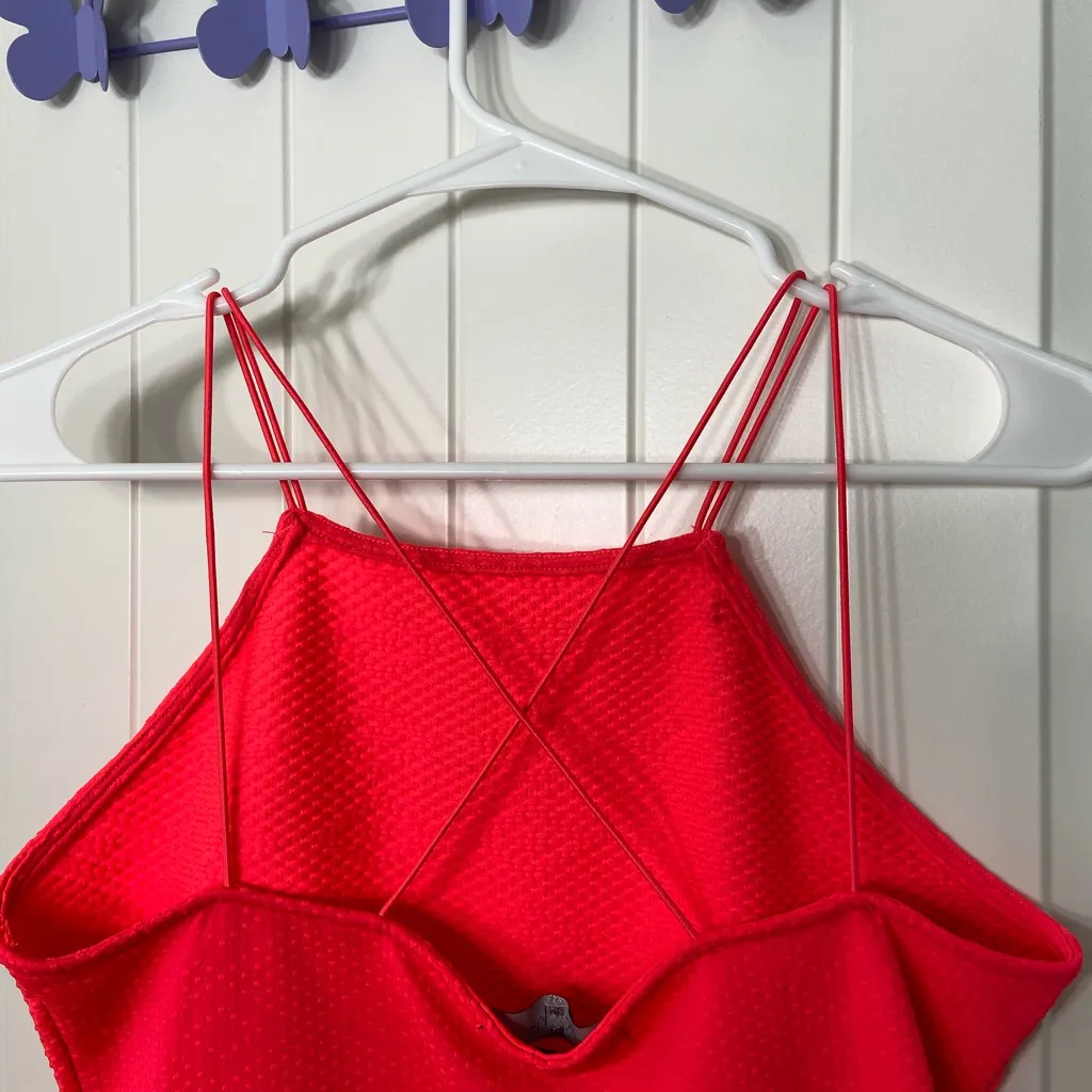 NEW Derek‎ Heart women’s hot pink stretch textured strappy bodycon midi dress L - Image 7