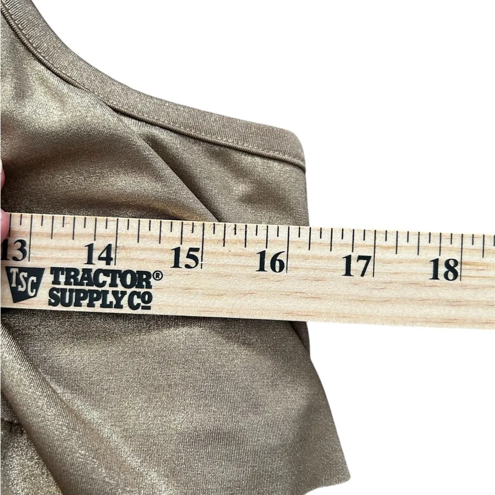 INC International Concepts Beach Tank Shimmery Gold Layered Cami size large - Image 4