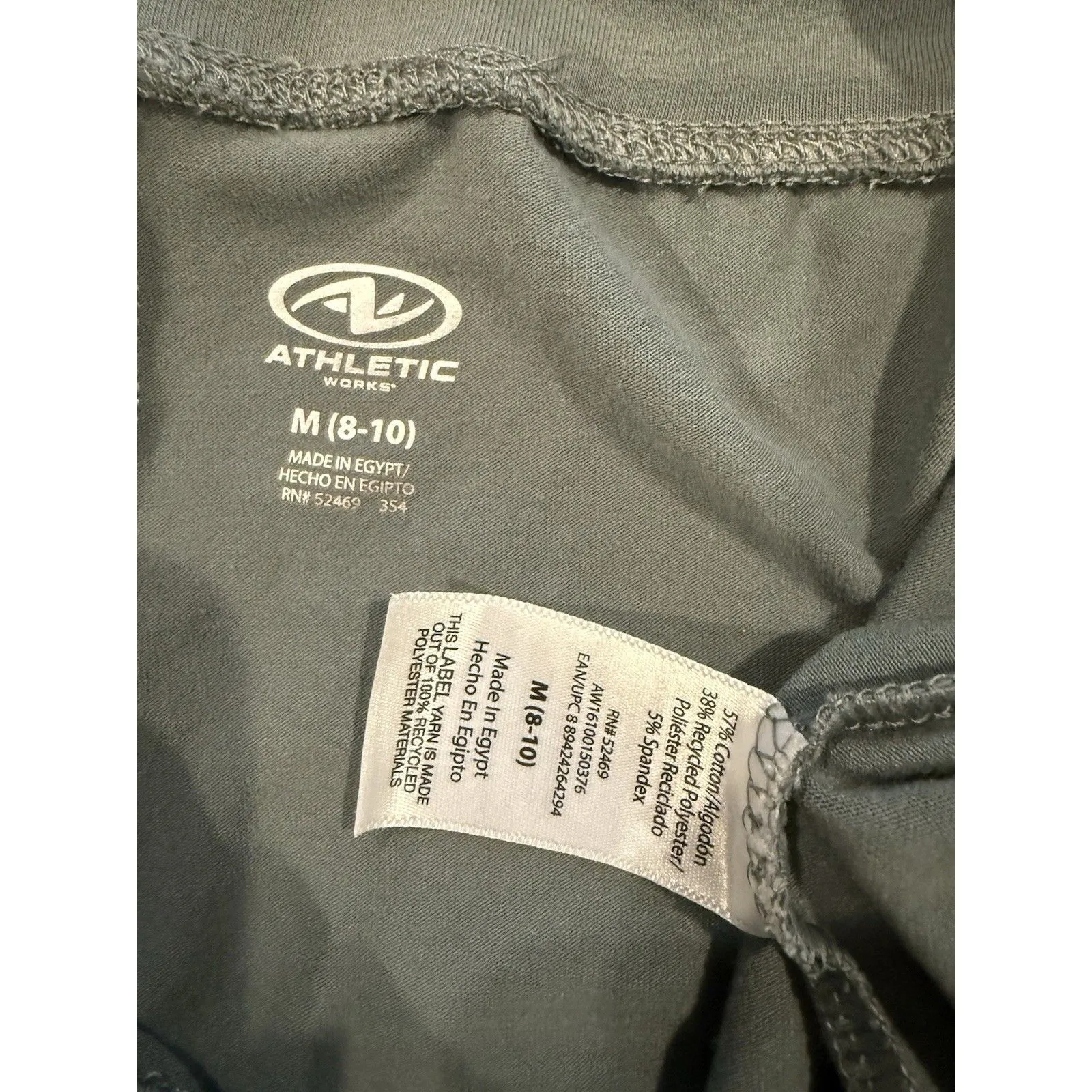 Athletic Works Drawstring Pants Womens Medium Petite Green Straight Leg Pockets - Image 3