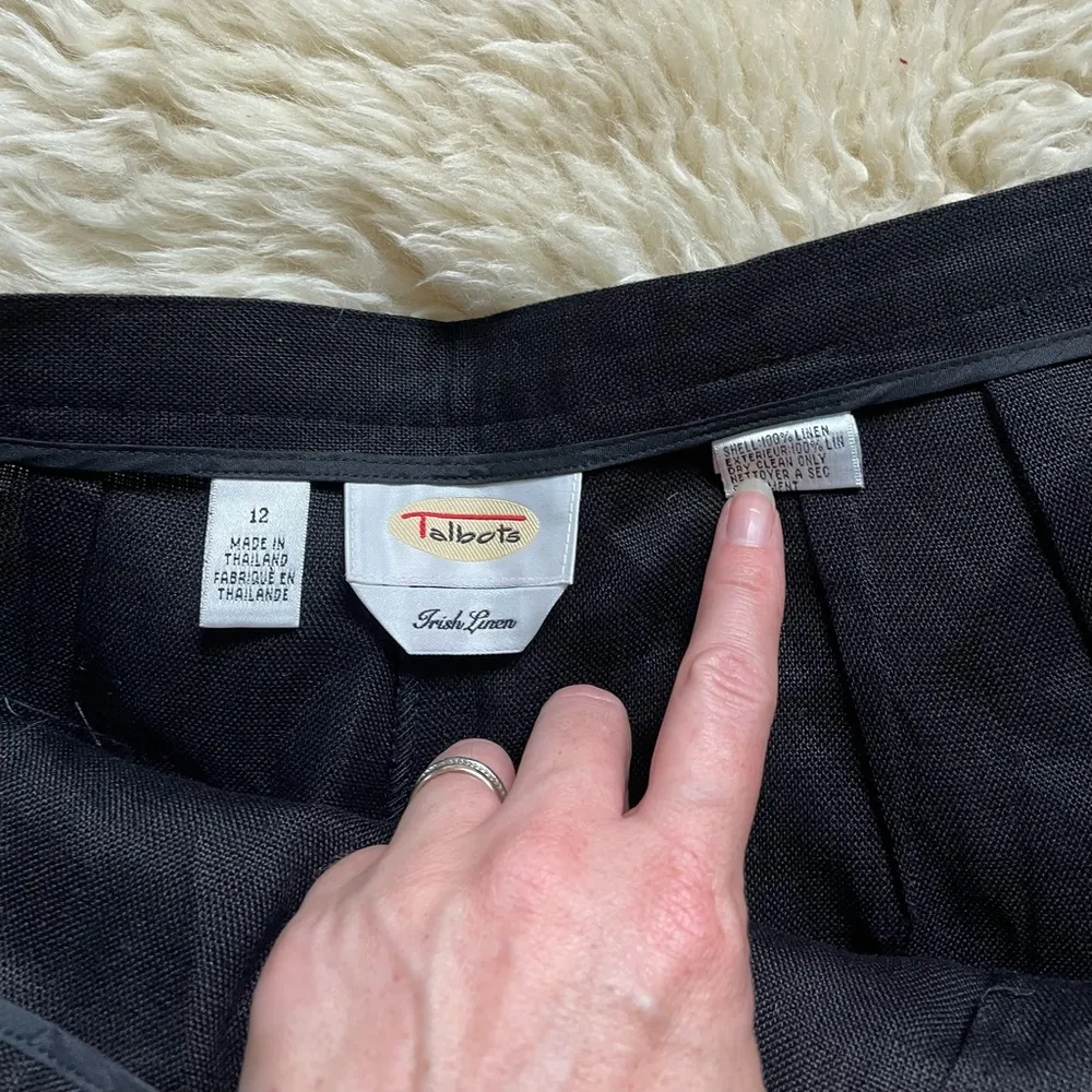 Like New Irish Linen Pants Black Linen Trousers High Rise Talbots - Image 4