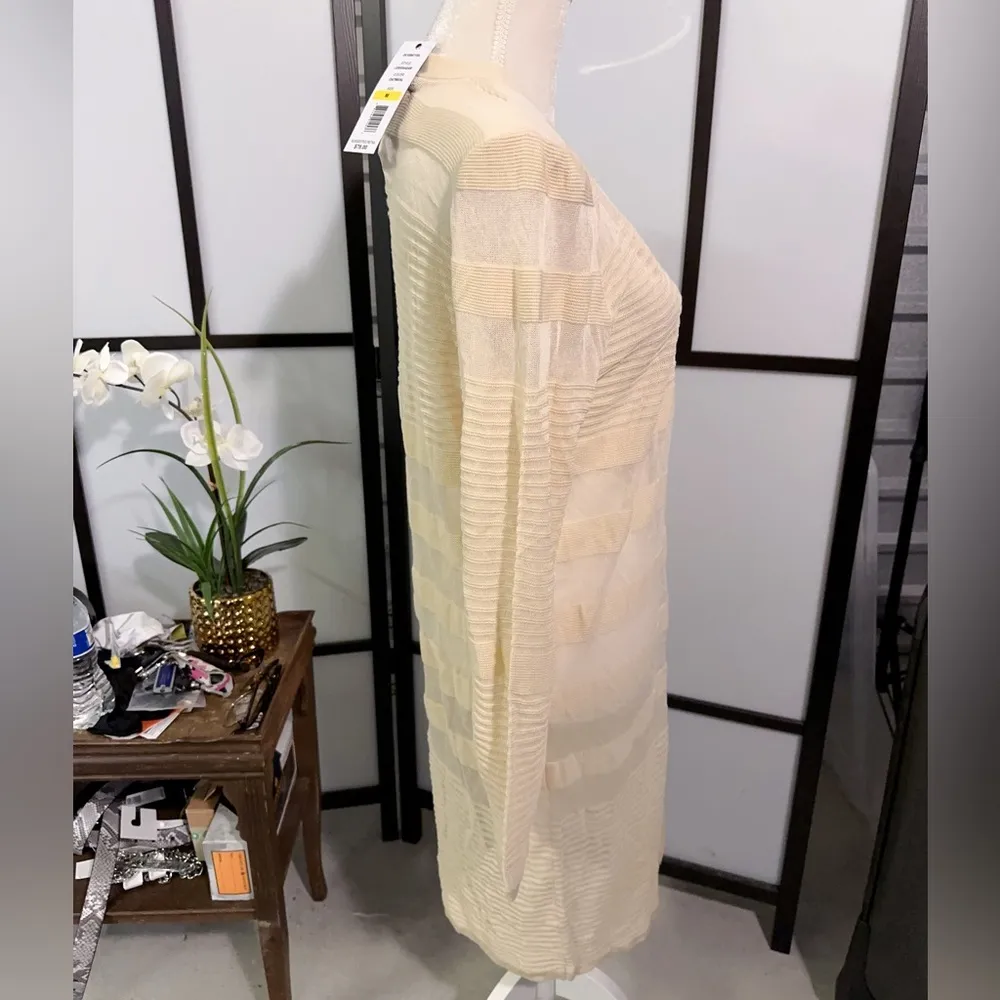 Joseph A overall jacket sweater lace overall coverup Long sleeves oatmeal - Image 3