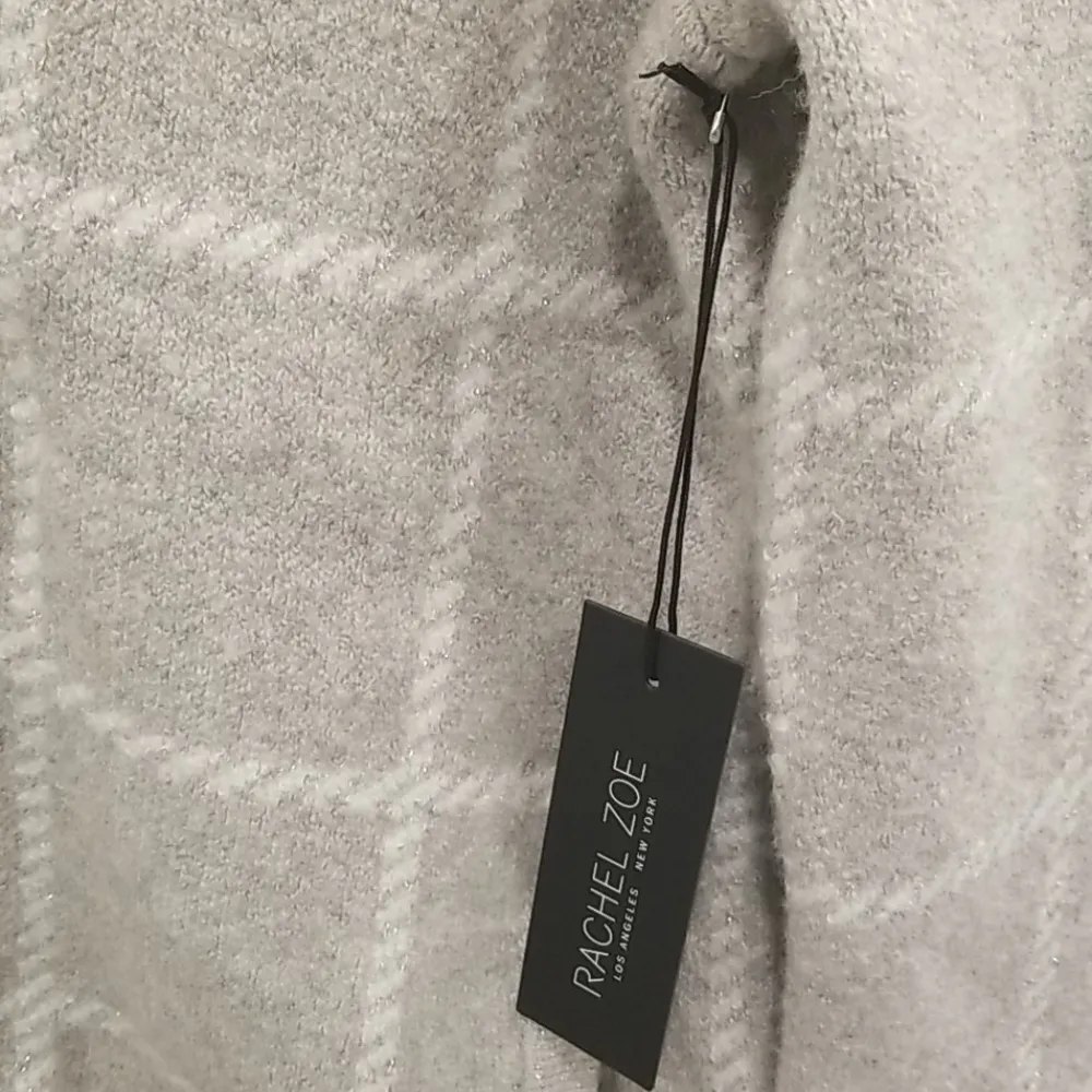 💕RACHEL ZOE💕 Windowpane Zip Up Mock Neck Sweater - Image 6