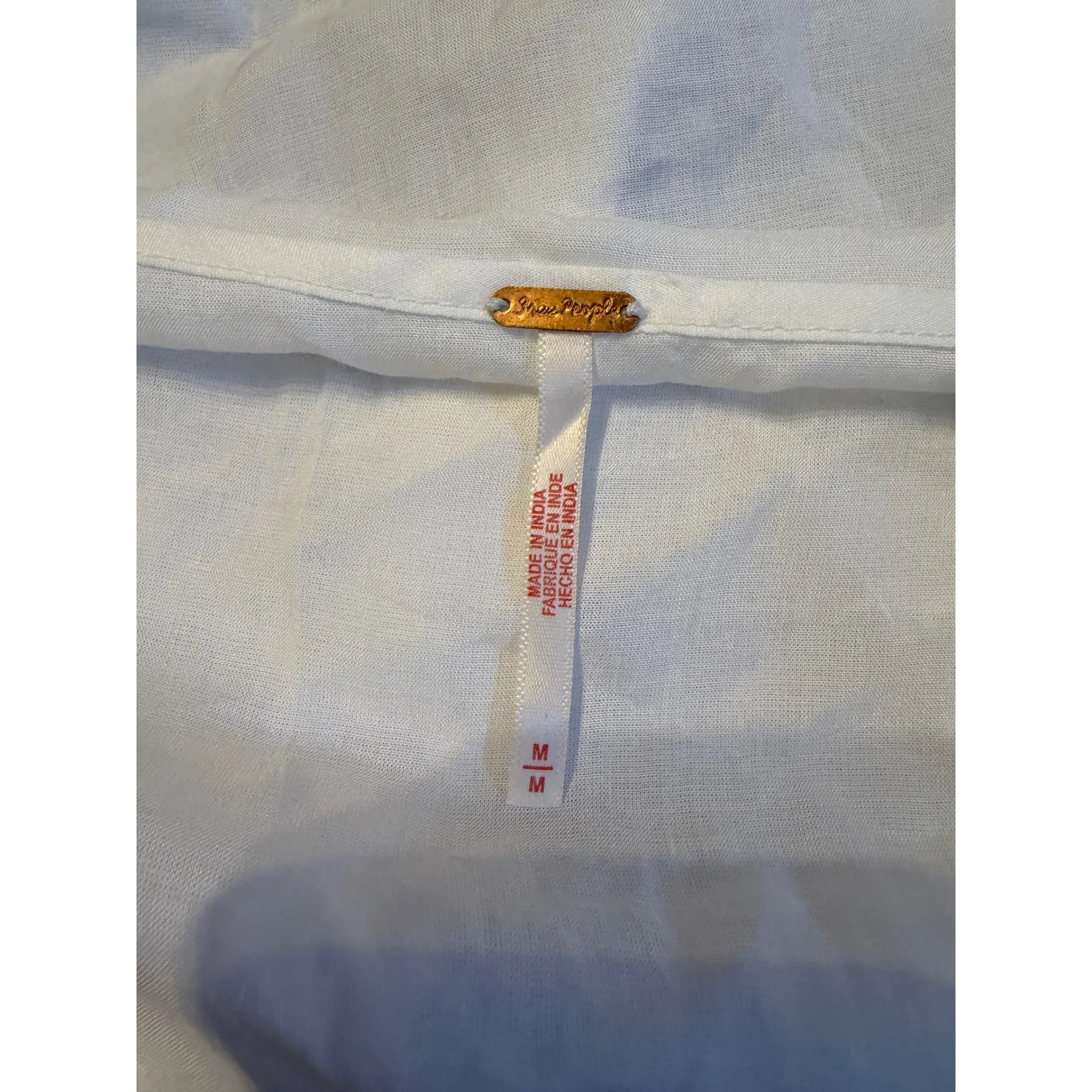 Free People Slip Dress Women's Size Medium White Spaghetti Strap Boho - Image 3