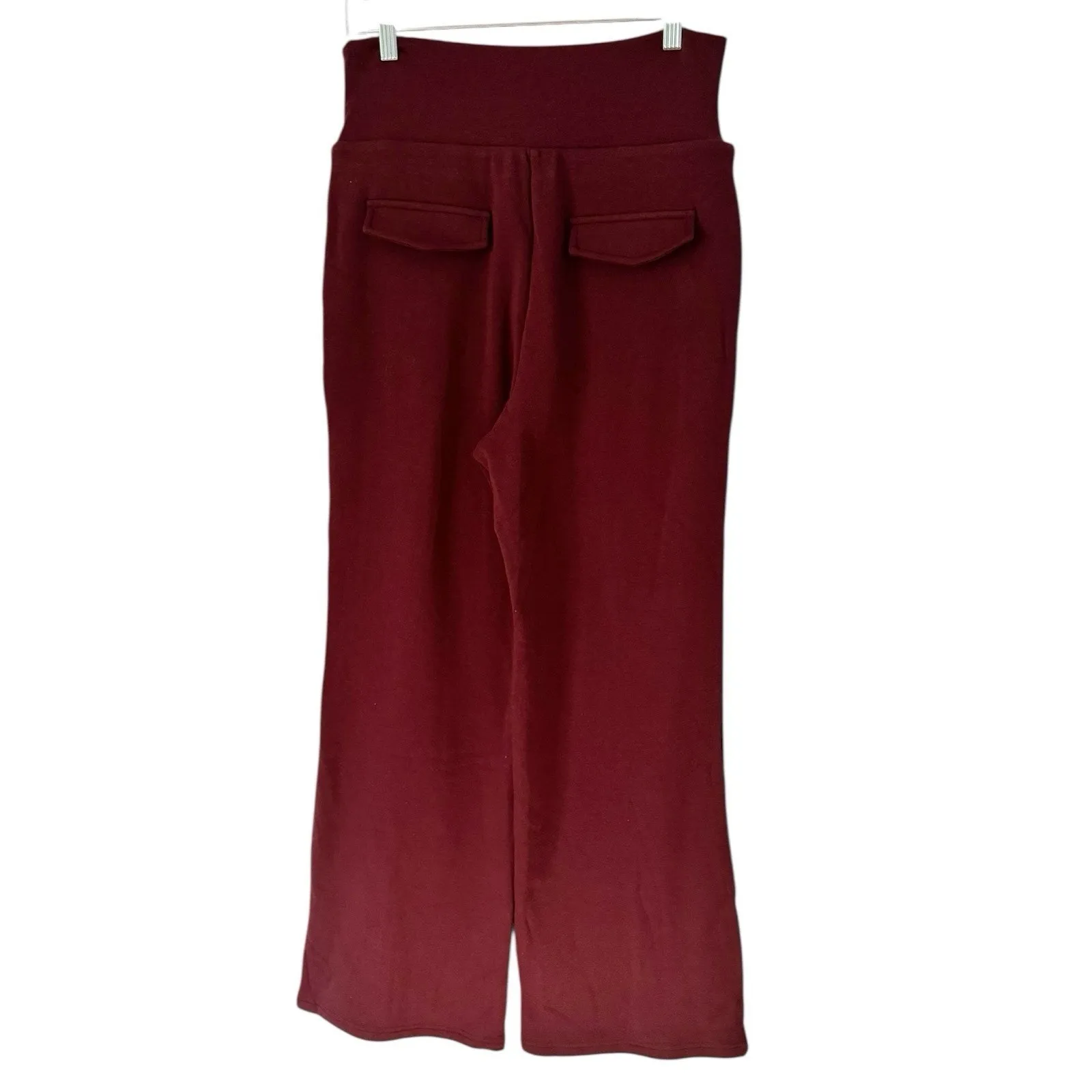 NWT OGL Tummy Warmer Pin Tuck Wide Leg Pants Plum Berry Size Medium Purple - Image 2