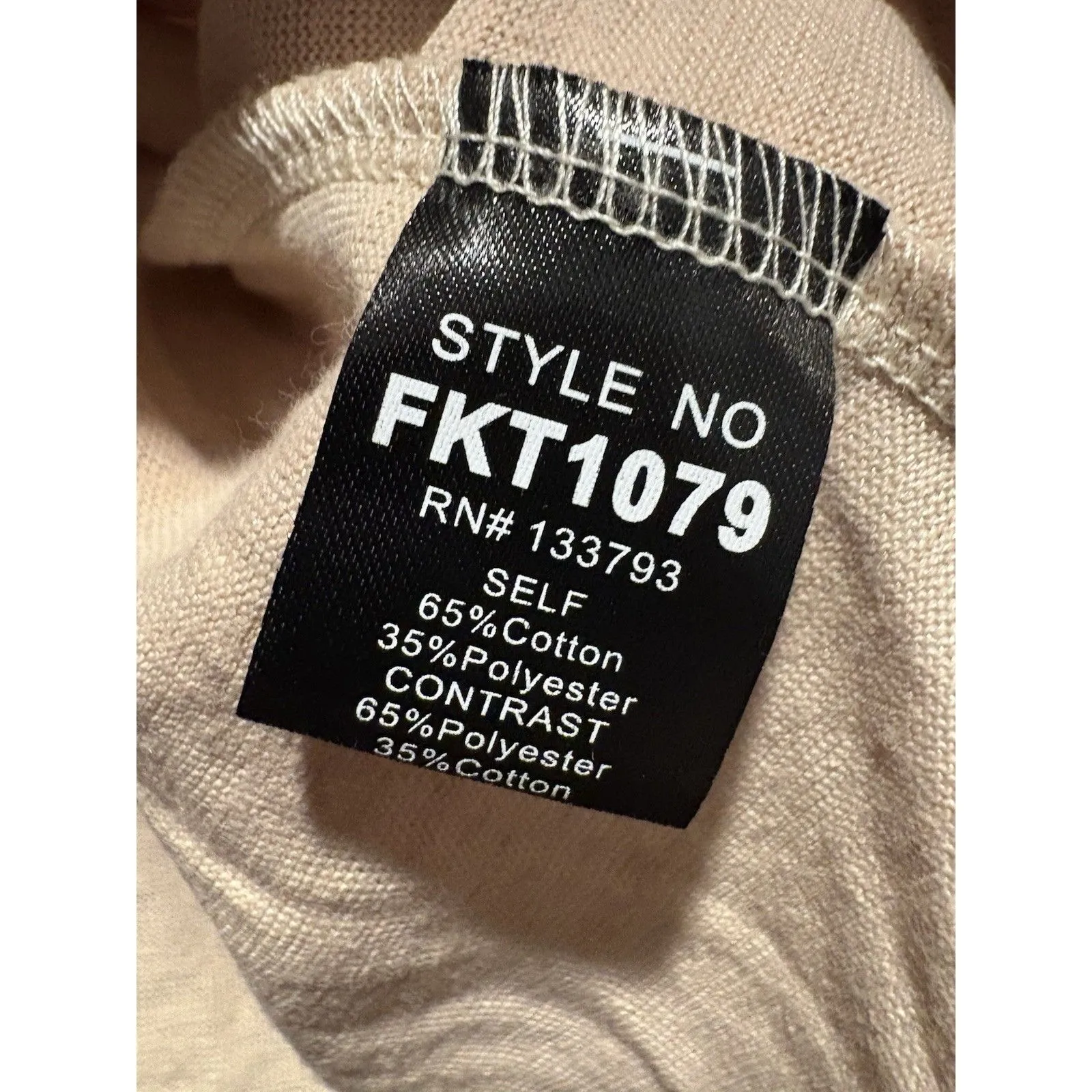 POL Cozy Star Patch Colorblock Womens Medium Long Sleeve Beige Tan Oversized - Image 6