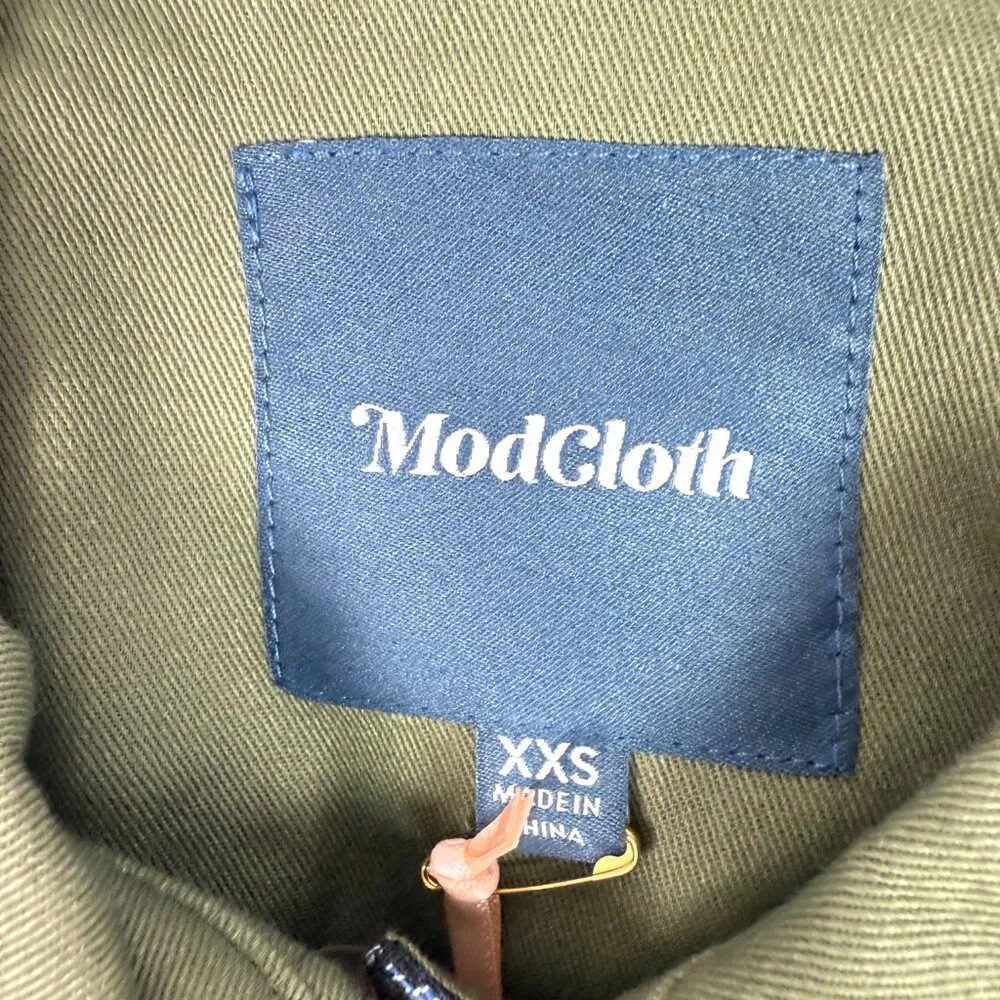 NWT Modcloth Assorted Occasions Anorak Utility Jacket Army Green Size XXS NEW - Image 5