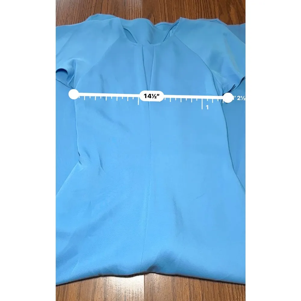 Reiss Blue Eleni viscose crepe midi dress size XS /2 - Image 8