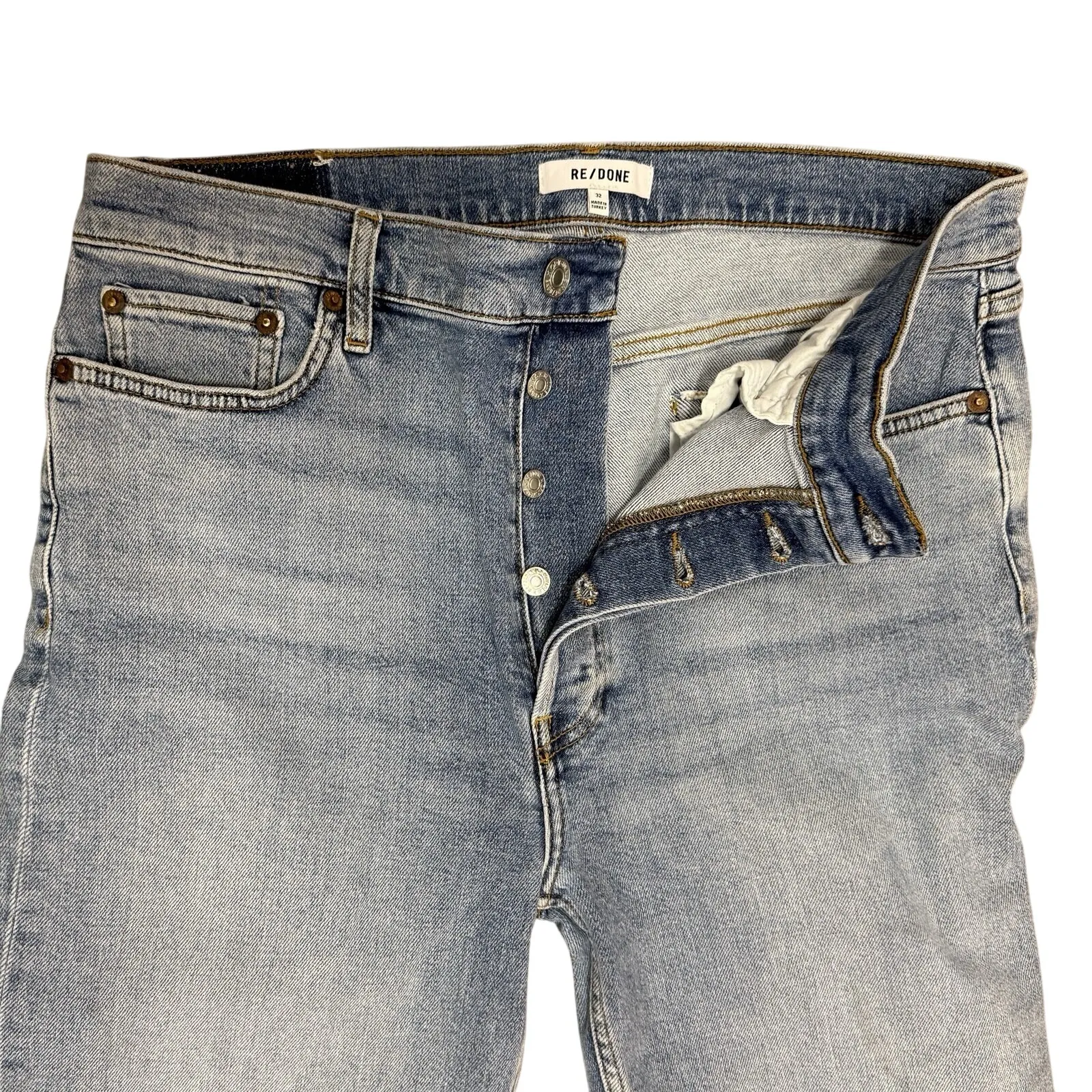 Re/done Jeans Womens Straight High Rise 70s Stove Pipe 32 x 27 Ankle Button Fly - Image 10