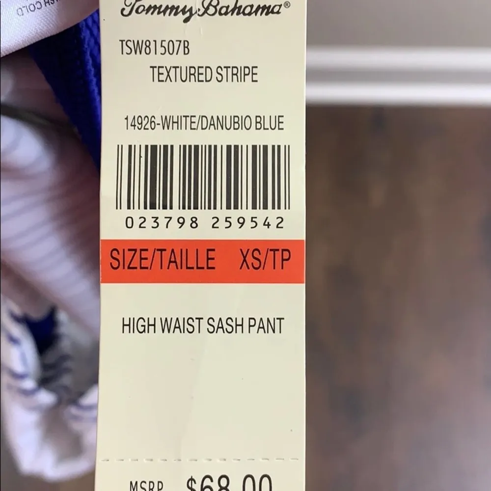 Tommy Bahama Textured Striped Blue/White Bikini Bottom - Image 5