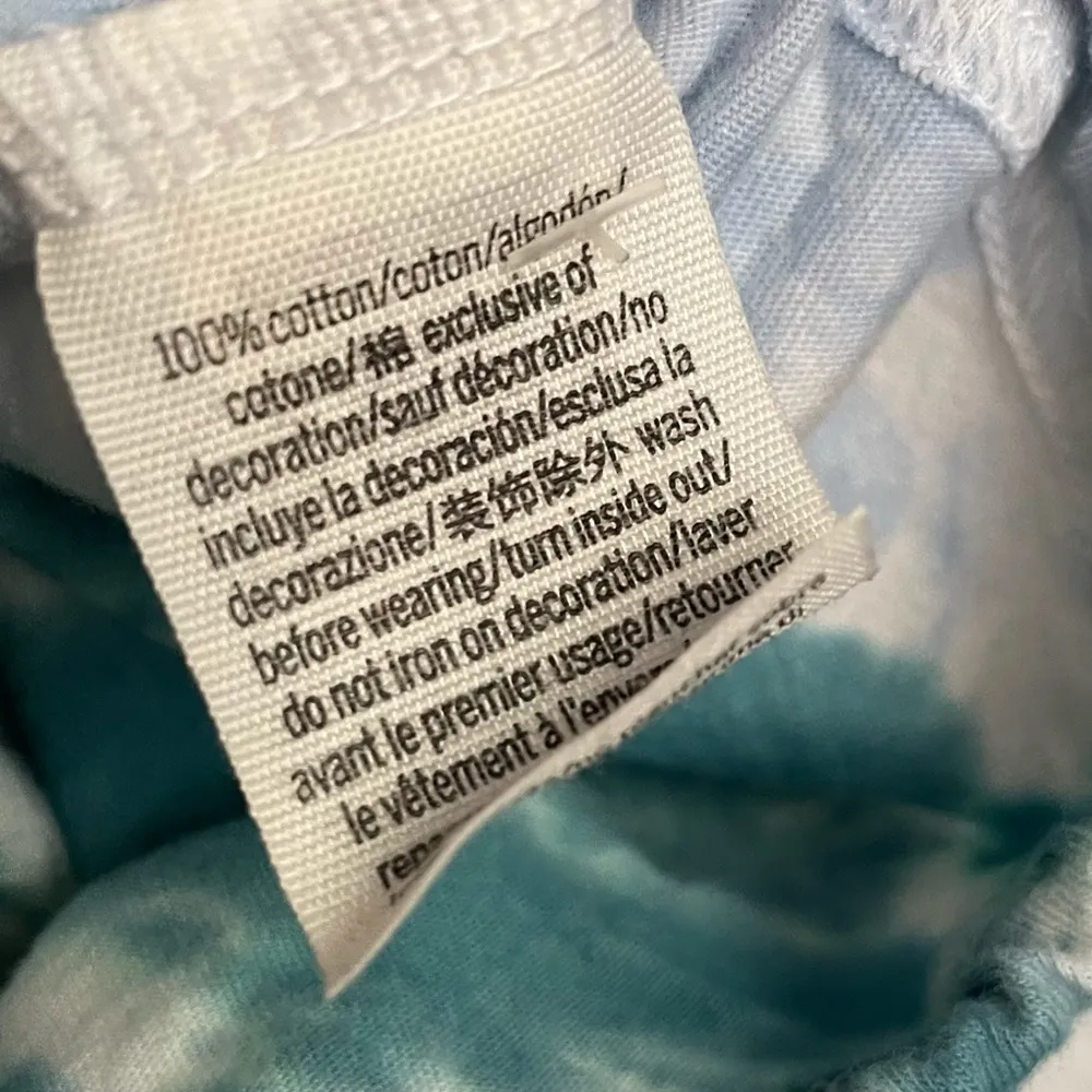 MVictoria's Secret Pink Women's Blue Green White Tie Dye Cinched Crop Top - Image 7