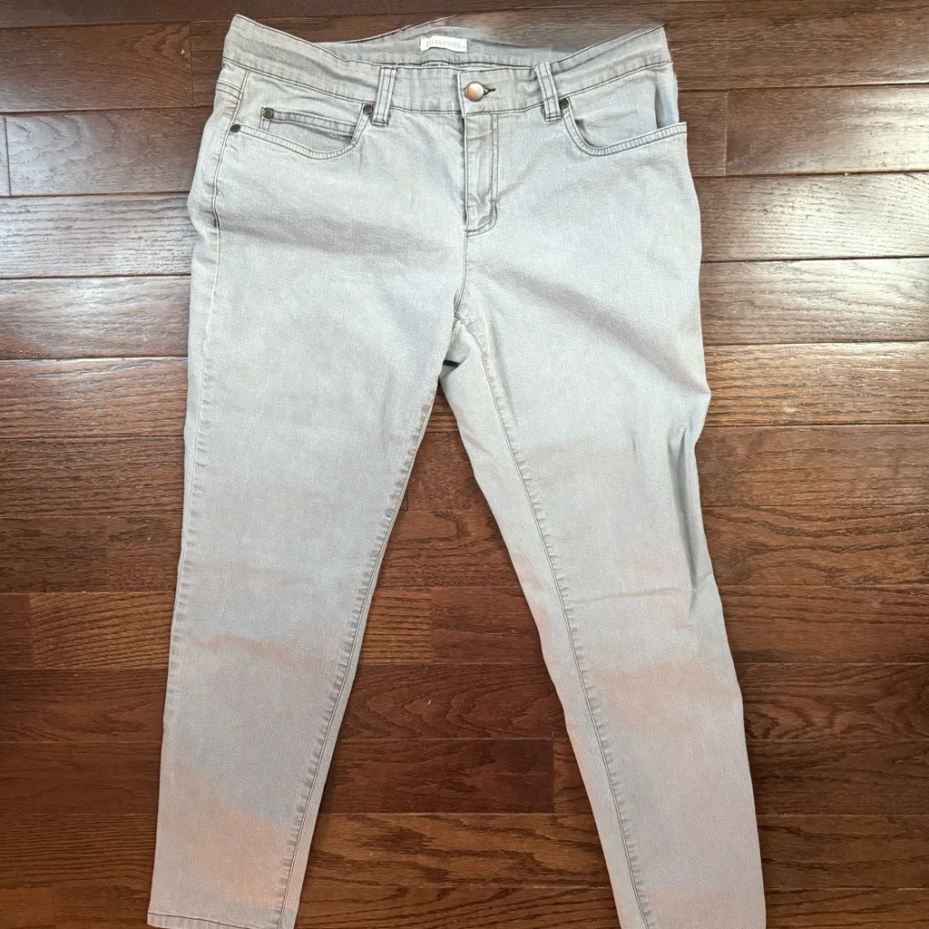 EILEEN FISHER Gray Organic Cotton Skinny Jeans – Size 10 - Image 2