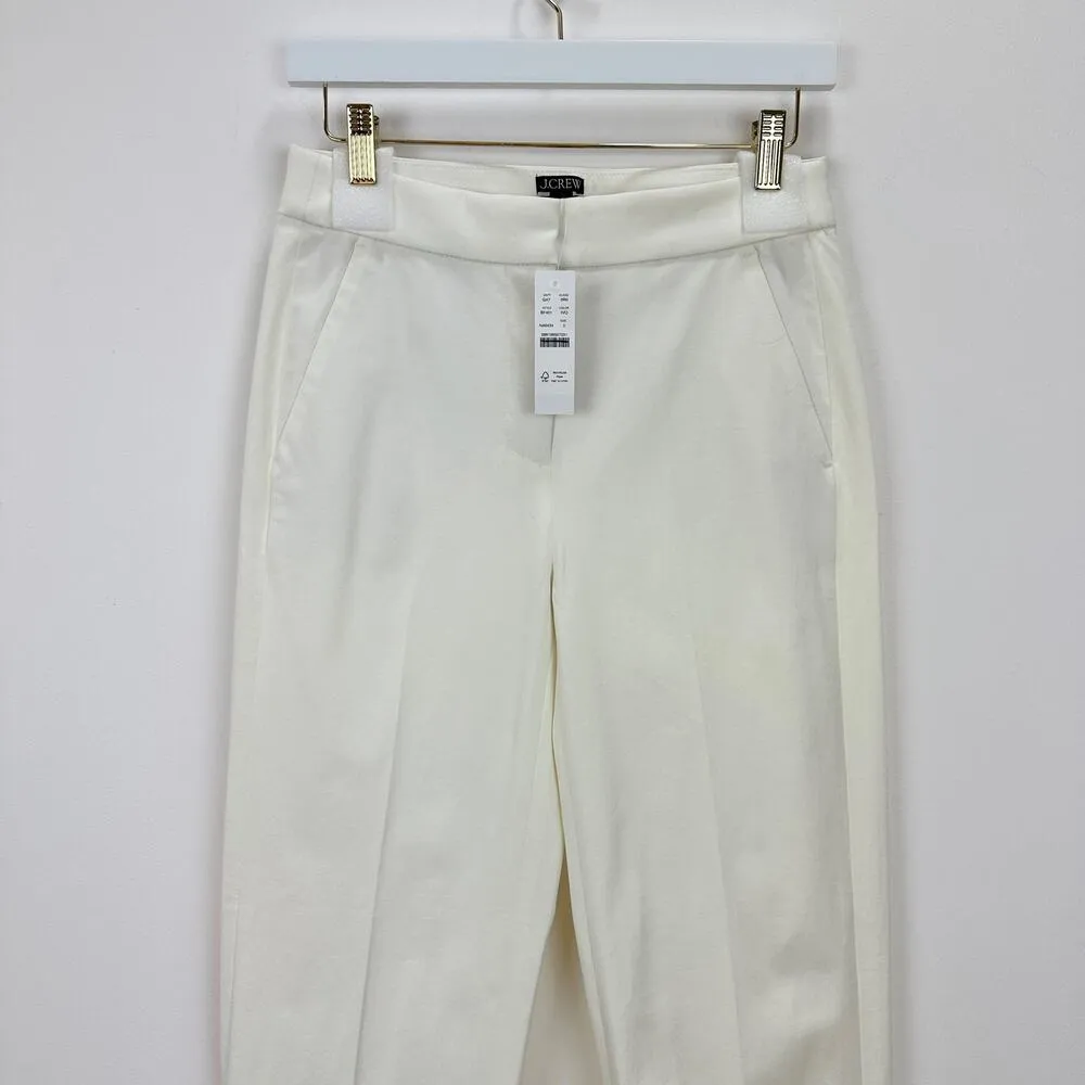 J.Crew Kate Straight Leg Pant Stretch Cotton High Rise Classic Ivory US 0 NWT - Image 8