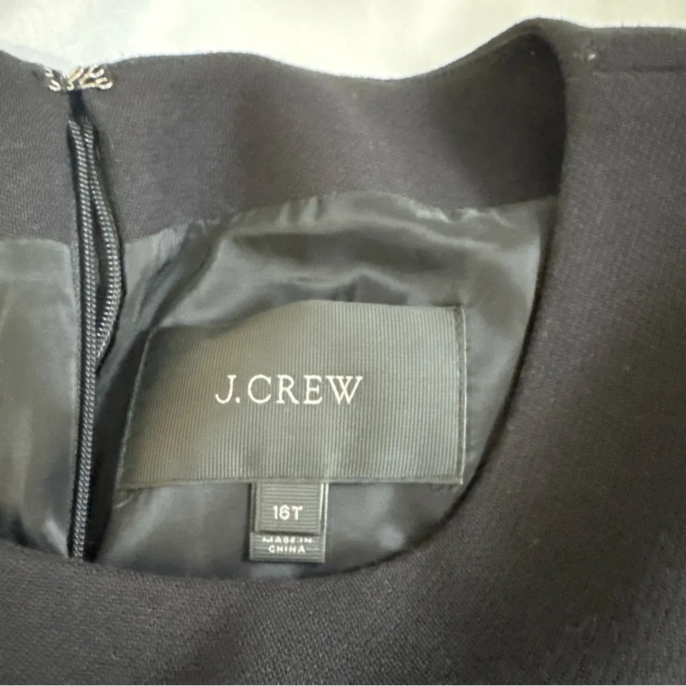 J.Crew black sheath dress with zipper details fully lined women’s size 16 tall - Image 4