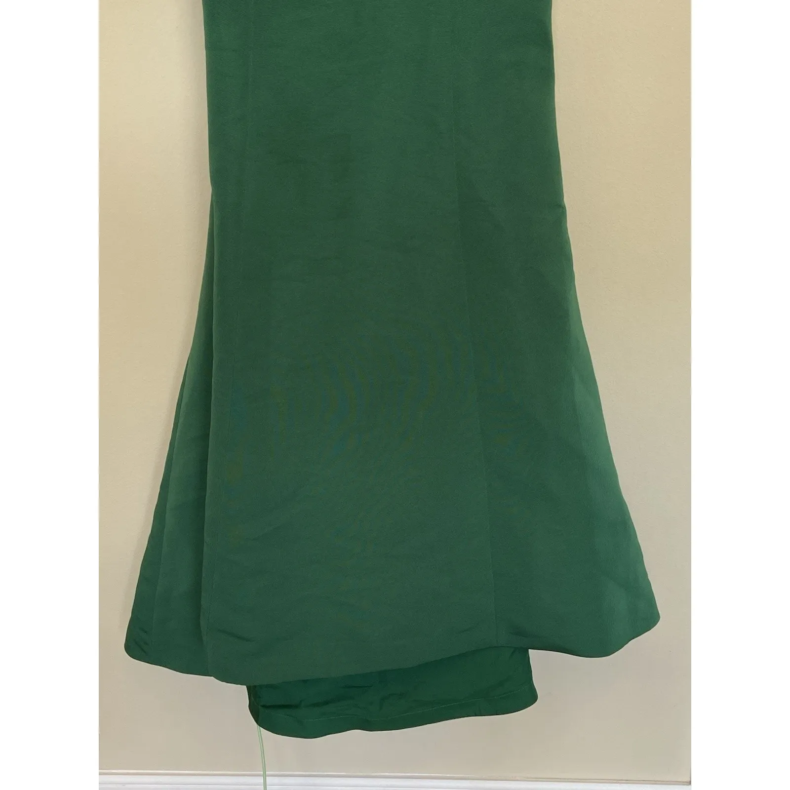 Amsale Solid Green Halter Button Neck Floor Length Gown Formal Dress Prom Hoco 4 - Image 5