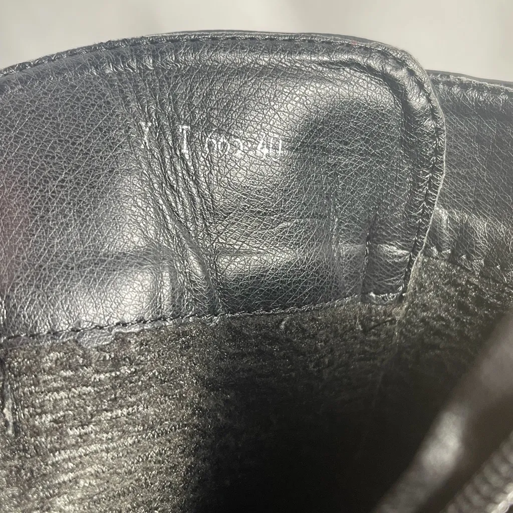 Black Chain Combat Ankle Boots Womens US 9.5–10.5 EU 40 Studded Lug Sole - Image 6