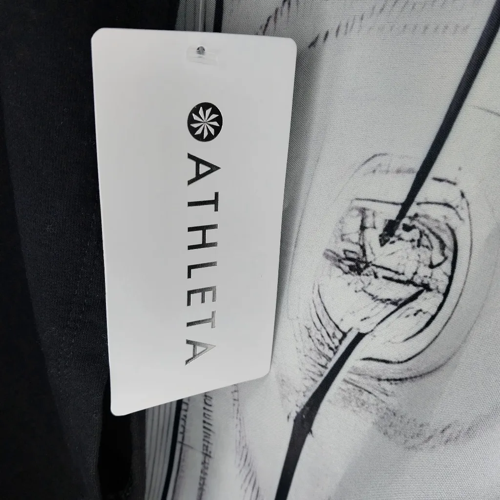 Athleta Retroterry Black V-Neck Athletic  Sleeveless Sweatshirt NWT - Image 6