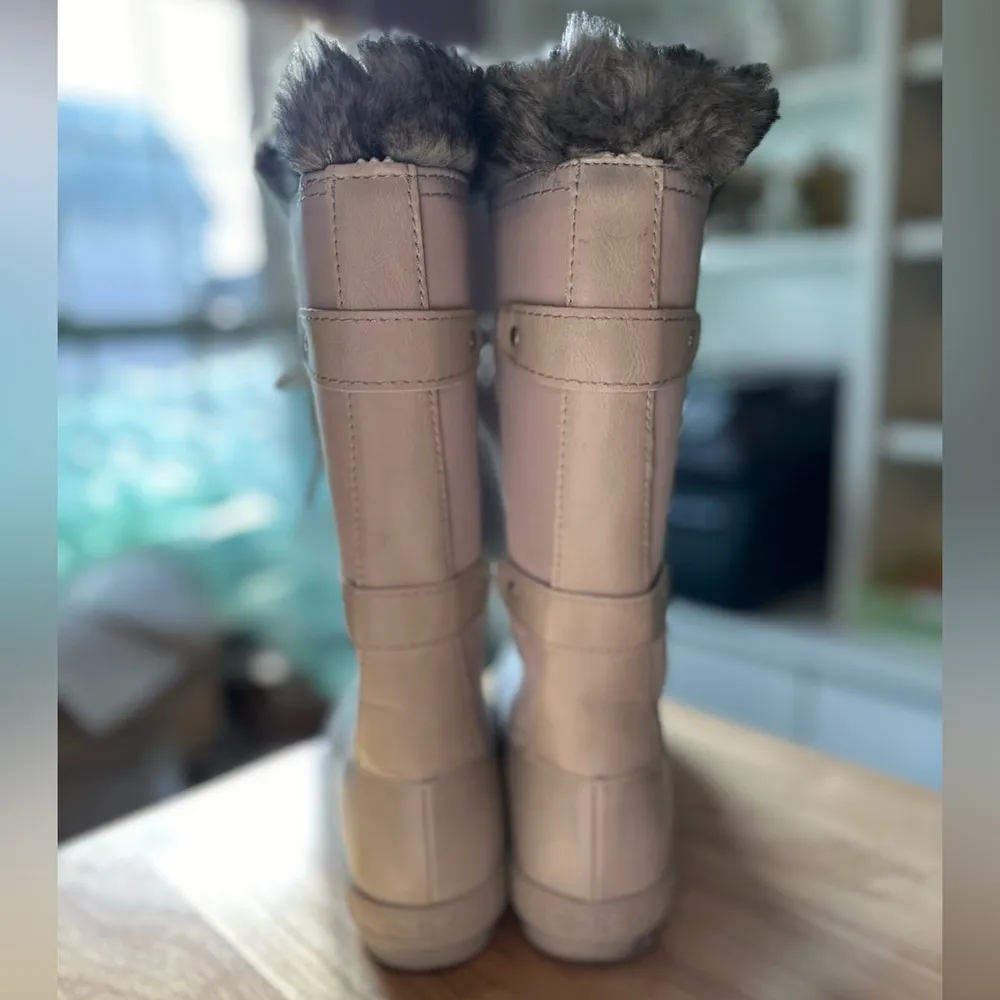 JustFab Marley Lace-Up Faux Fur Snow Boot Vapor Blue size 8 - Image 4