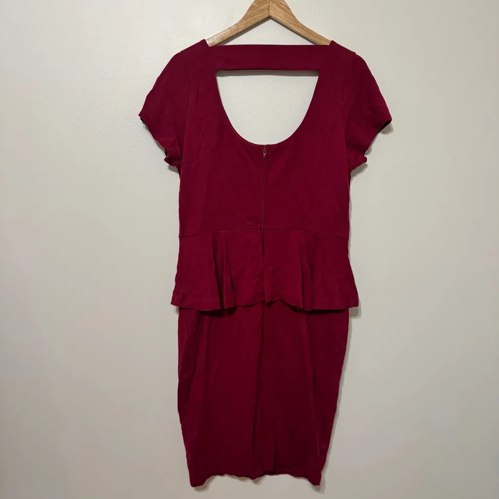 NWT Torrid Peplum Red Dress Size 14 NEW Bodycon Christmas Holiday Business - Image 5