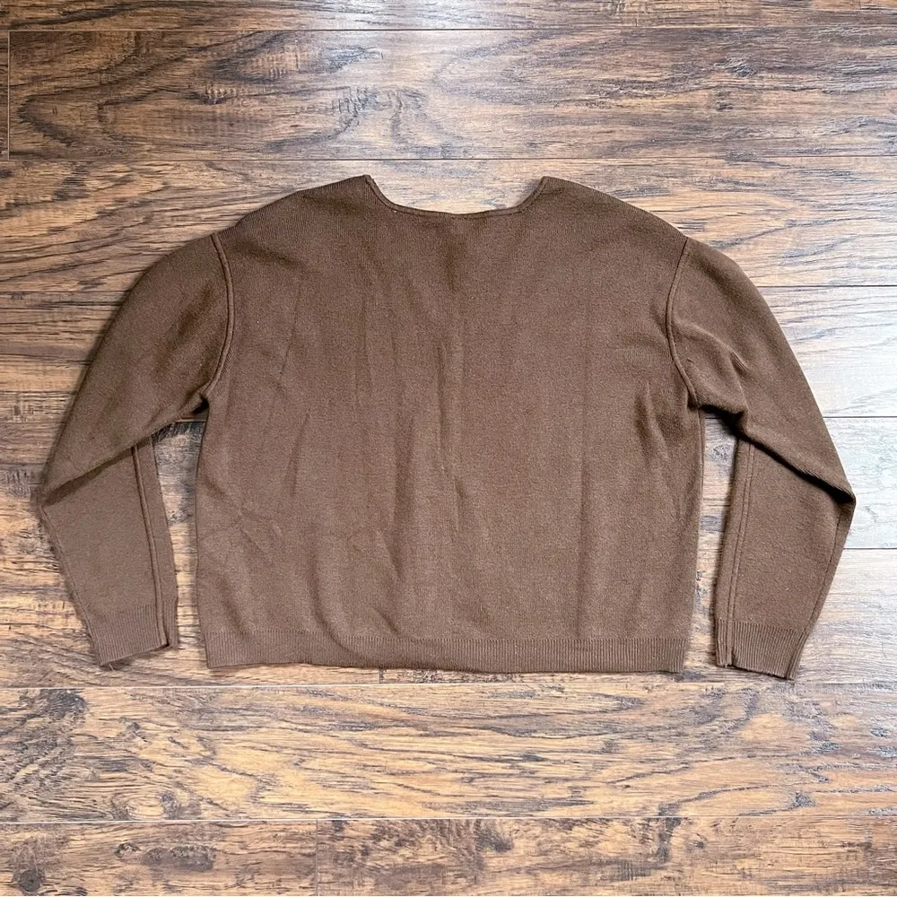 Daily Practice by Anthropologie • V-Neck Sweater oversized Dark Mink Brown knit - Image 11