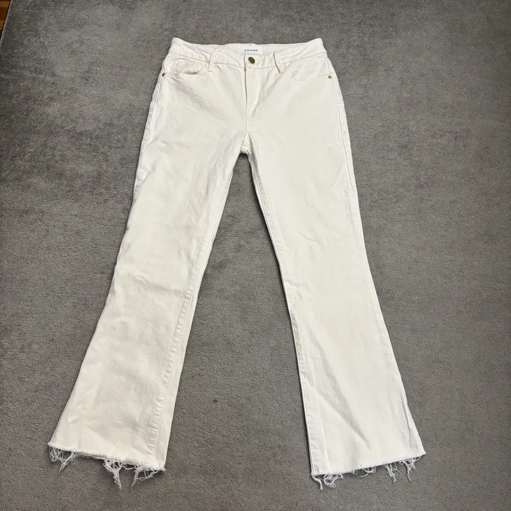 Frame Le Crop Mini Boot Denim Jeans Au Natural Ivory Wash Women’s - Image 3