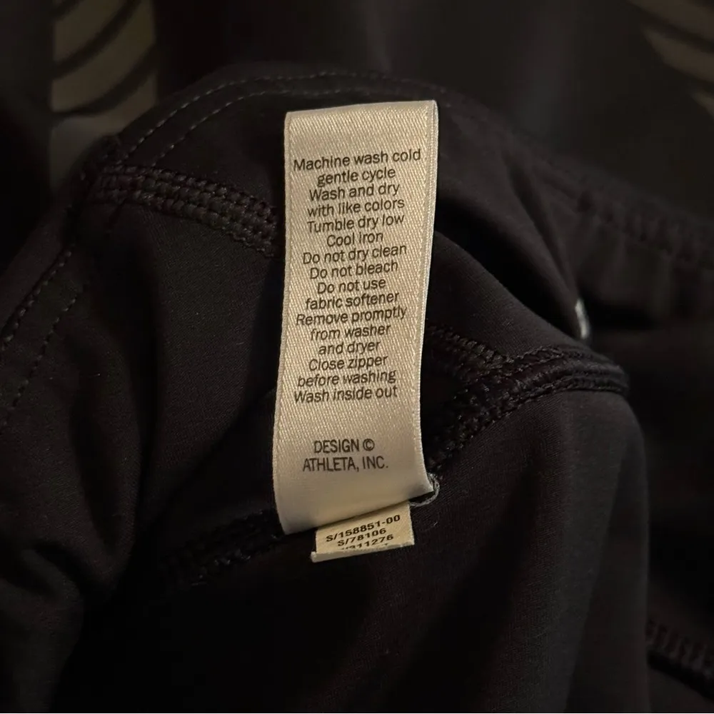 Athleta Womens Size S Spectrum Sonar 7/8 Tight Leggings Black Reflective Stripes - Image 9