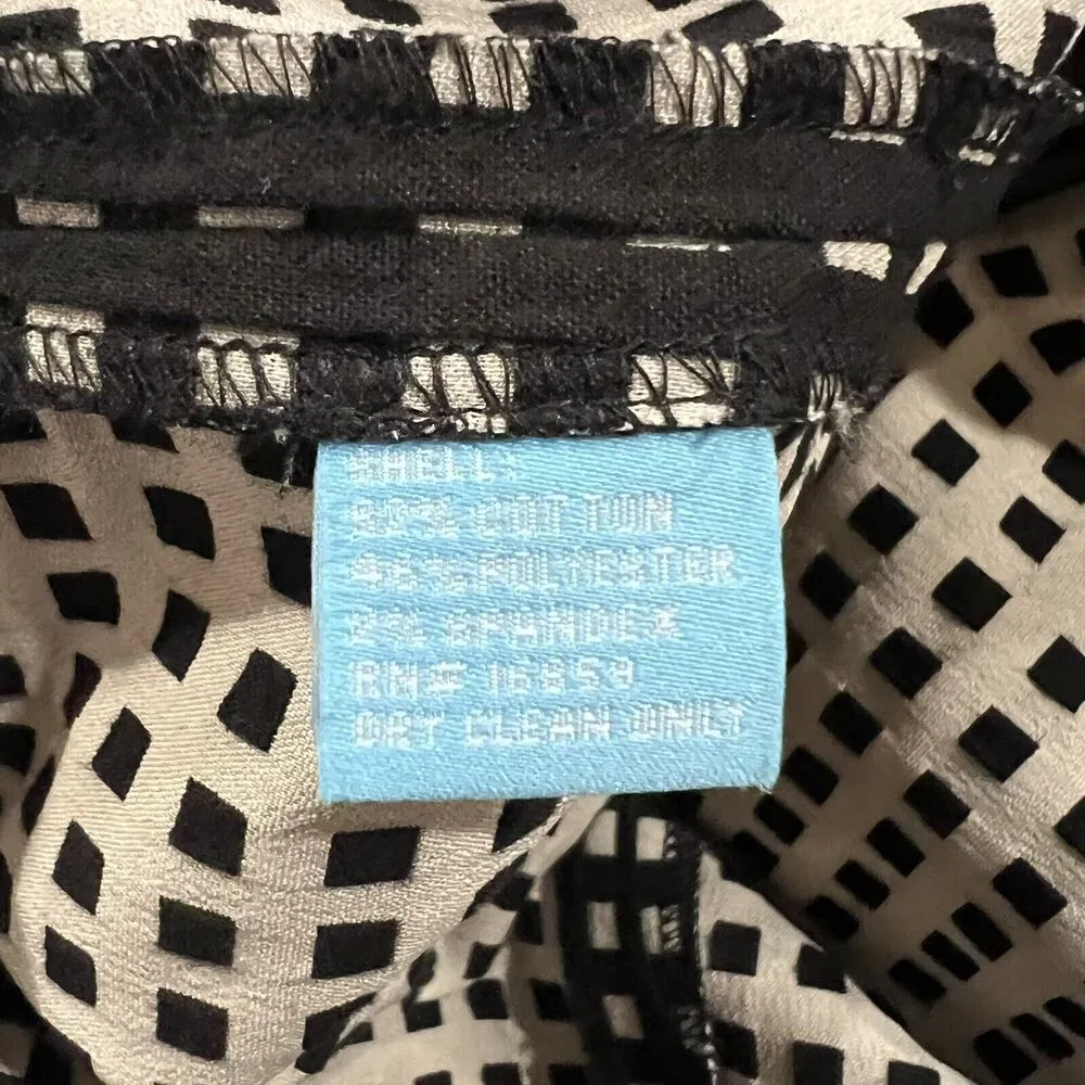 J. McLaughlin Size 2 Dress Pants Black Cosmo Gingham Flat Front Straight Leg - Image 8