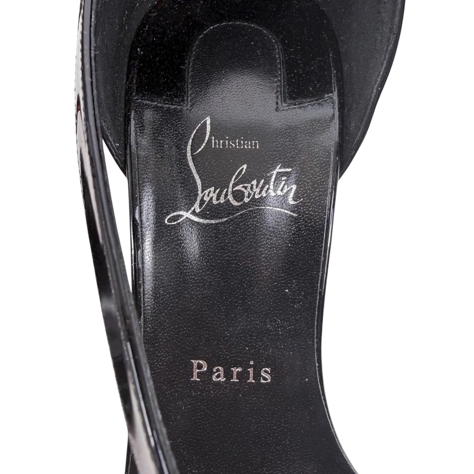 Christian Louboutin Astridal 100 Patent Leahter Heel Sandal Black Size 40 - Image 13