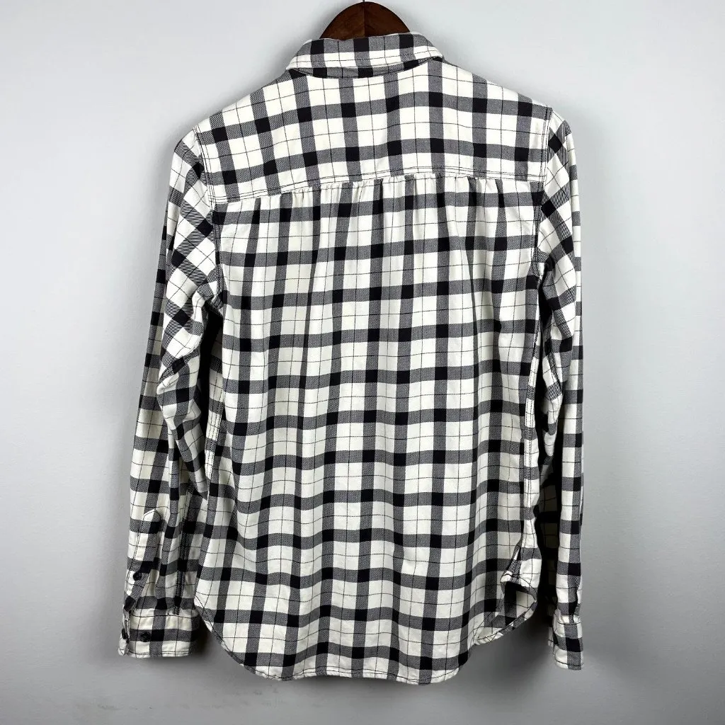 Filson Shirt Womens Medium Brown Cream Plaid Check Long Sleeve Button Up Casual - Image 5