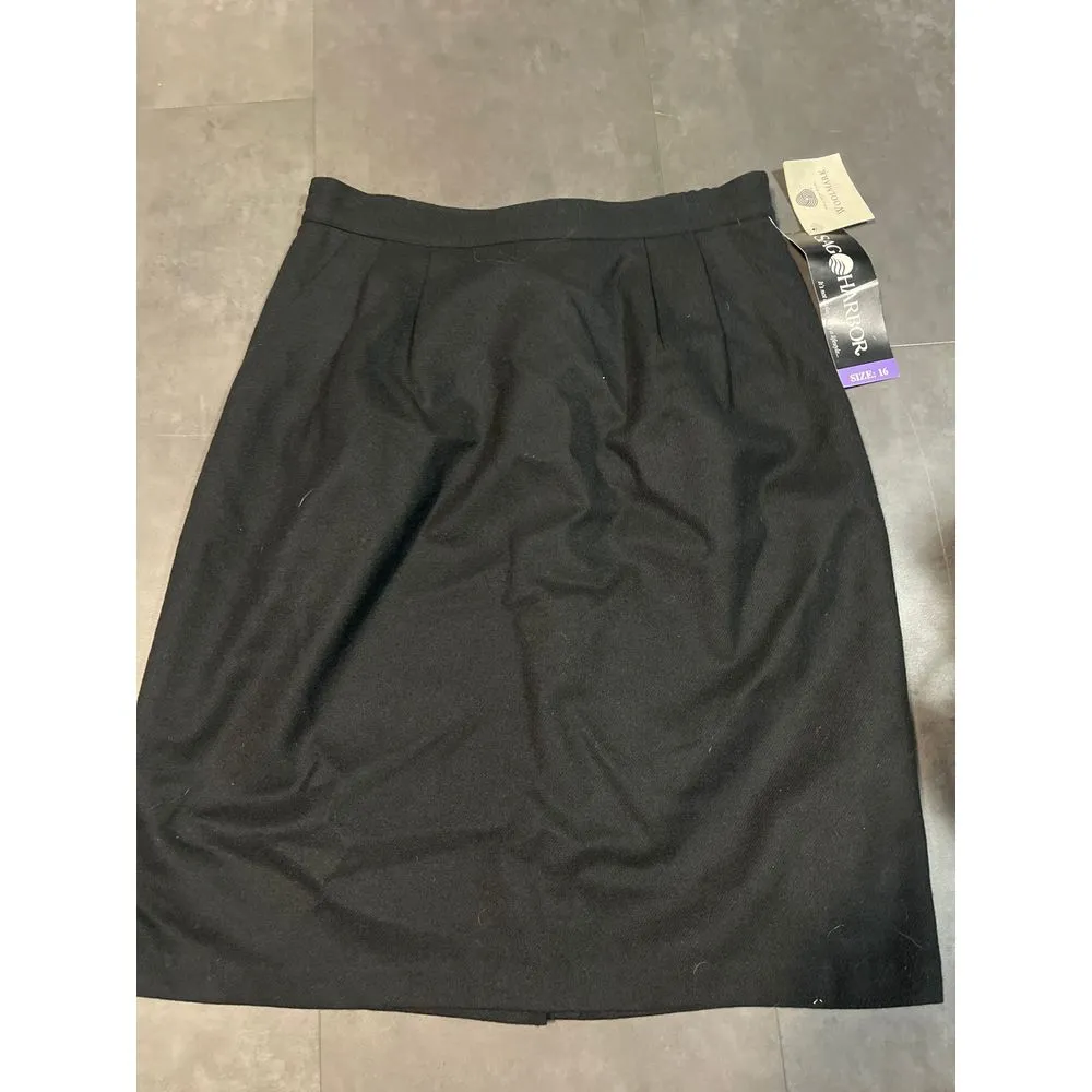 Sag Harbor Woolmark Black Skirt Classic Elegant‎ Office Wear Size 16 C-17 - Image 4