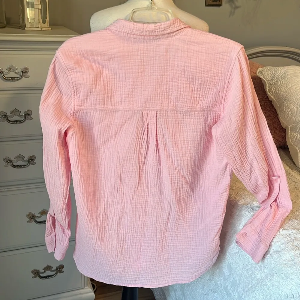 Pink Oversized Gauzy Blouse - Image 5